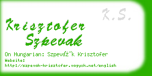 krisztofer szpevak business card